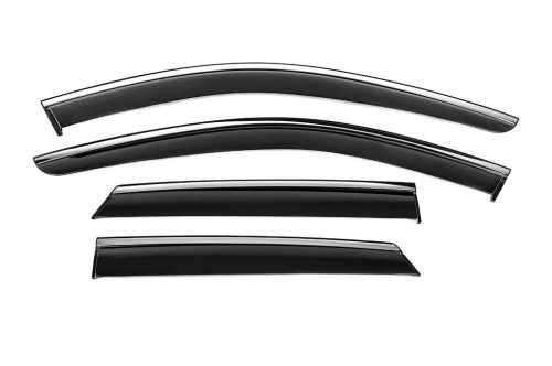 Вітровики Mercedes ML W164 2005-2011, з хромованим молдингом, Niken Luxury (4 шт)