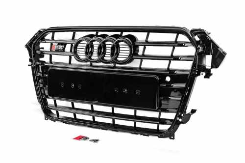 Передняя Черная решетка S-Style Audi A4 B8 2012-2015, GT Tuning