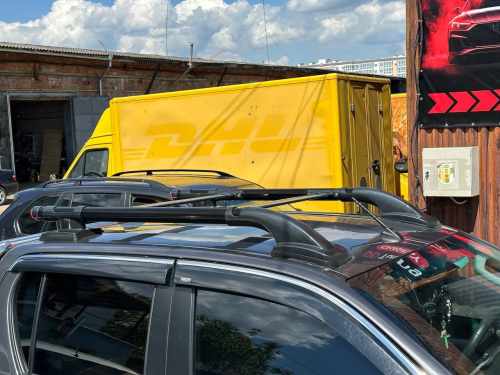 Рейлінги Toyota Hilux AN120 2015+, чорні, Shark, з поперечинами, Erkul (2 шт)