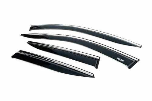 Вітровики Hyundai Kona SX2 2023+, з хромованим молдингом, Niken (4 шт)