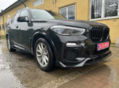 Губа (переднього бампера) Чорний глянець для BMW X5 G05 2018–2022