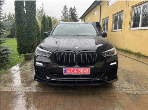 Губа (переднього бампера) Чорний глянець для BMW X5 G05 2018–2022