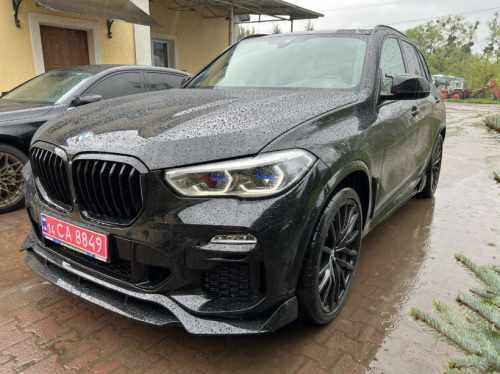 Губа (переднього бампера) Чорний глянець для BMW X5 G05 2018–2022
