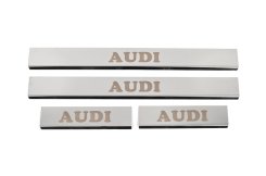 Накладки на пороги Audi A4 B8 2007-2015, нержавіюча сталь, Carmos (4 шт)