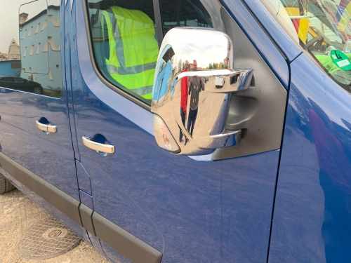 Накладки на дзеркала Nissan NV400 2010-2024, хромований ABS-пластик, Carmos (2 шт)