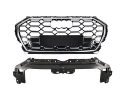Решетка радиатора Silver Black (в стиле SQ5) ПОВРЕЖДЕННАЯ для Audi Q5 80A 2020–2024