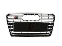 Решетка радиатора Chrome Black (в стиле S7) ПОВРЕЖДЕННАЯ для Audi A7 4G 2010–2014
