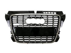Решетка радиатора Chrome Black (в стиле S3) ПОВРЕЖДЕННАЯ для Audi A3 8P 2008–2012