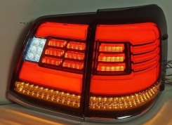 Задні ліхтарі світлодіодні чорні LED стиль ZW для Toyota Land Cruiser LC 200 2007-2012