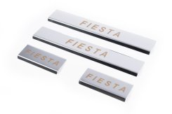 Накладки на пороги Ford Fiesta 2002-2008, V1, нержавіюча сталь, Carmos (4 шт)