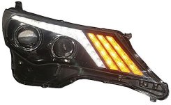 Передние светодиодные LED фары с ДХО на Rav4 2013-2016
