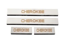 Накладки на пороги Jeep Grand Cherokee WK2 2010-2021, V2, нержавіюча сталь, Carmos (4 шт)
