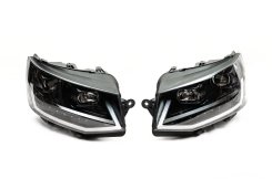 Передние фары с LED дневными ходовыми огнями Black Volkswagen T6 2015-2019, GBT (2 шт)