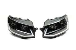 Передні фари з LED денними ходовими вогнями Black Volkswagen T6 2015-2019, GBT (2 шт)
