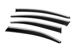 Вітровики Peugeot 301 2012+ / Citroen C-Elysee, з хромованим молдингом, Sunplex (4 шт)