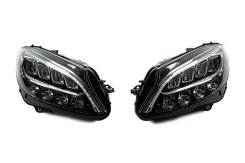 Передние фары Mercedes C-class W205 2014-2021, без блоков, рестайлинг, GBT (2 шт)