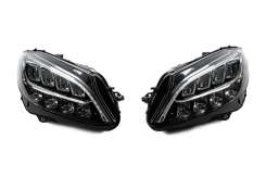 Передние фары Mercedes C-class W205 2014-2021, без блоков, рестайлинг, GBT (2 шт)