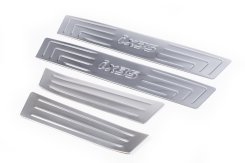 Накладки на пороги Hyundai IX-35 2010-2015, V1, нержавіюча сталь, Carmos (4 шт)