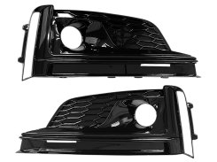 Решетка в бампер Full Black (стиль S5 под дистроник) S-Line для AUDI A5 B9 2016–2020