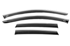 Вітровики Volkswagen Taigo 2020+, з хромованим молдингом, Niken (4 шт)