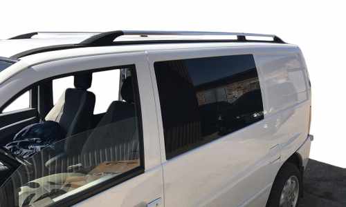 Рейлінги Mercedes Vito W638 1996-2003, хромовані, металеві ніжки, DDU (2 шт)
