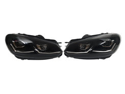 Передні фари (Full Led апгрейд у Golf VII 2017+) на Volkswagen Golf VI 2008-2012 року