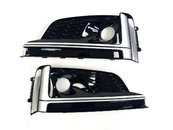 Решітка в бампер Black/Silver (стиль S5 під дистроник) S-Line на AUDI A5 B9 2016-2020 року