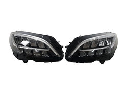 Передні фари Led High Performance (комплектні з лого) Mercedes-Benz C-Class W205 2018-2021 року.