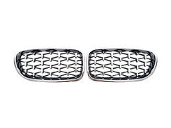 Ноздрі Diamond Silver (хром рамка) на BMW 5 Series F10/F11 2010-2017 року
