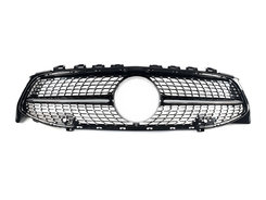 Грати радіатора Black (без місця під камеру) Diamond на Mercedes-Benz CLA-Class C118 2019-2022 року