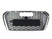 Решітка радіатора Black Silver (в стилі RS4) без Quattro на AUDI A4 B9 2015-2019 року