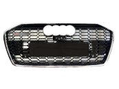 Решітка радіатора Chrome Black (в стилі RS6 під камеру без радарів) на AUDI A6 C8 2018-2023 року