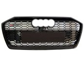 Решітка радіатора Full Black ( в стилі RS6 під камеру буз радарів ) на AUDI A6 C8 2018-2023 року