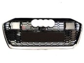Решітка радіатора Chrome Black (в стилі RS6 під камеру та радари) на AUDI A6 C8 2018-2023 року