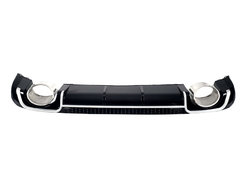 Дифузор (заднього бампера) Black Silver/Chrome Pipe (в стилі RS3) Hatchback на AUDI A3 8V 2012-2016 року