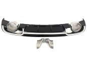Дифузор (заднього бампера) Black Silver/Chrome Pipe (в стилі RS3) Sedan на AUDI A3 8V 2016-2020 року