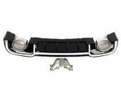 Дифузор (заднього бампера) Black Silver / Chrome Pipe (в стилі RS3) Sedan S-Line на AUDI A3 8V 2016-2020 року