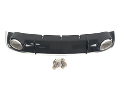 Дифузор (заднього бампера) Black Silver/Chrome Pipe (в стилі RS4) на AUDI A4 B8 2011-2015 року