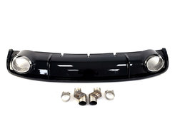 Дифузор (заднього бампера) Full Black/Chrome Pipe (в стилі RS4) на AUDI A4 B8 2011-2015 року
