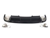 Диффузор (заднего бампера) Full Black/Chrome Pipe (в стиле RS4) на AUDI A4 B9 2015-2019 года