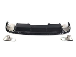 Дифузор (заднього бампера) Full Black/Chrome Pipe (в стилі RS4) на AUDI A4 B9 2015-2019 року