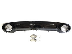Дифузор (заднього бампера) Full Black/Chrome Pipe (в стилі RS6) на AUDI A6 C7 2014-2018 року