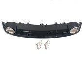 Диффузор (заднего бампера) Black Silver/Chrome Pipe (в стиле RS7) на AUDI A7 4G 2014-2017 года