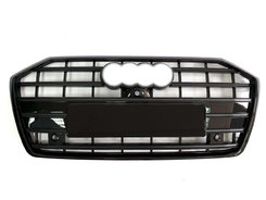 Решітка радіатора Full Black ( в стилі S6 під камеру без радарів ) на AUDI A6 C8 2018-2023 року