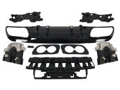 Дифузор (заднього бампера) Full Black / Black Pipe (стиль C43S) Sedan на Mercedes-Benz C-Class W205 2018-2021