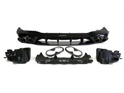 Дифузор (заднього бампера) Full Black (стиль CLA45 AMG) на Mercedes-Benz CLA-Class C118 2019-2022 року