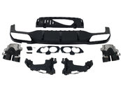 Дифузор (заднього бампера) Black/Black Pipe (стиль E53) AMG на Mercedes-Benz E-Class W213 2016-2020 року