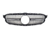 Решетка радиатора Black (с местом под камеру) Diamond на Mercedes-Benz C-Class W205 2018-2021 года