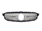 Грати радіатора Silver (з місцем під камеру) Diamond на Mercedes-Benz C-Class W205 2018-2021 року