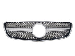 Грати радіатора Silver (з місцем під камеру) Diamond на Mercedes-Benz V-Class W447 2014-2019 року